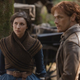 Claire (Caitriona Balfe) and Jamie (Sam Heughan) looking very serious indeed.